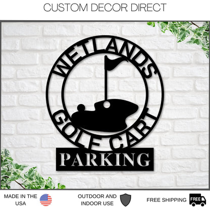Black Friday, Cyber Monday Sale, Personalized Golf Sign, Gold Cart Parking Sign, Metal Wall Art, Metal Sign, Custom Golf Sign, for Him, Golf