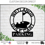 Golf Metal Sign, Personalized Golf Sign, Gold Cart Parking, Metal Wall Art, Metal Sign, Custom Golf Sign, Gift for Him, Golf Gifts 19th hole