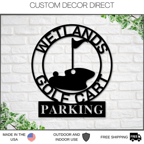 Golf Metal Sign, Personalized Golf Sign, Gold Cart Parking, Metal Wall Art, Metal Sign, Custom Golf Sign, Gift for Him, Golf Gifts 19th hole