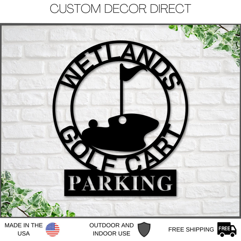 Personalized Golf Sign, Gold Cart Parking Sign, Metal Wall Art, Metal Sign, Custom Golf Sign, Gift for Him, Golf Gifts, Man Cave Sign, Sign