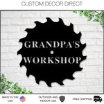 Grandpa's Workshop Sign, Crescent Wrench & Hammer art, Gift for Grandpa, Woodworker Sign, Custom Workshop Sign, Grandpa Gift, Workshop Sign