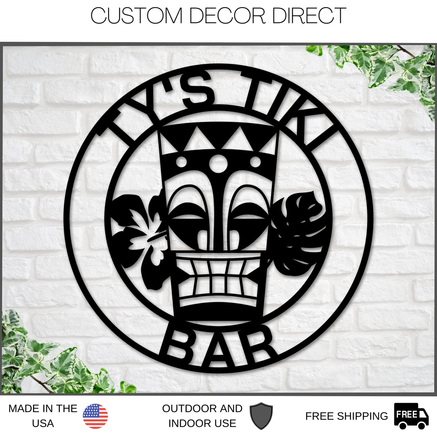 Tiki Bar Sign, Personalized Bar Sign, Pool Bar Sign, Beach Bar, Bar Decor, Man Cave, Custom Gift, Father's Day Gift, Custom Bar Sign, Tiki