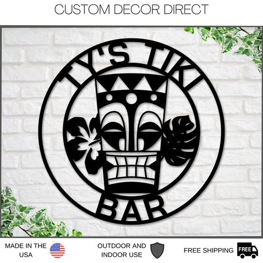 Tiki Bar Sign, Personalized Bar Sign, Pool Bar Sign, Beach Bar, Bar Decor, Man Cave, Custom Gift, Father's Day Gift, Custom Bar Sign, Tiki