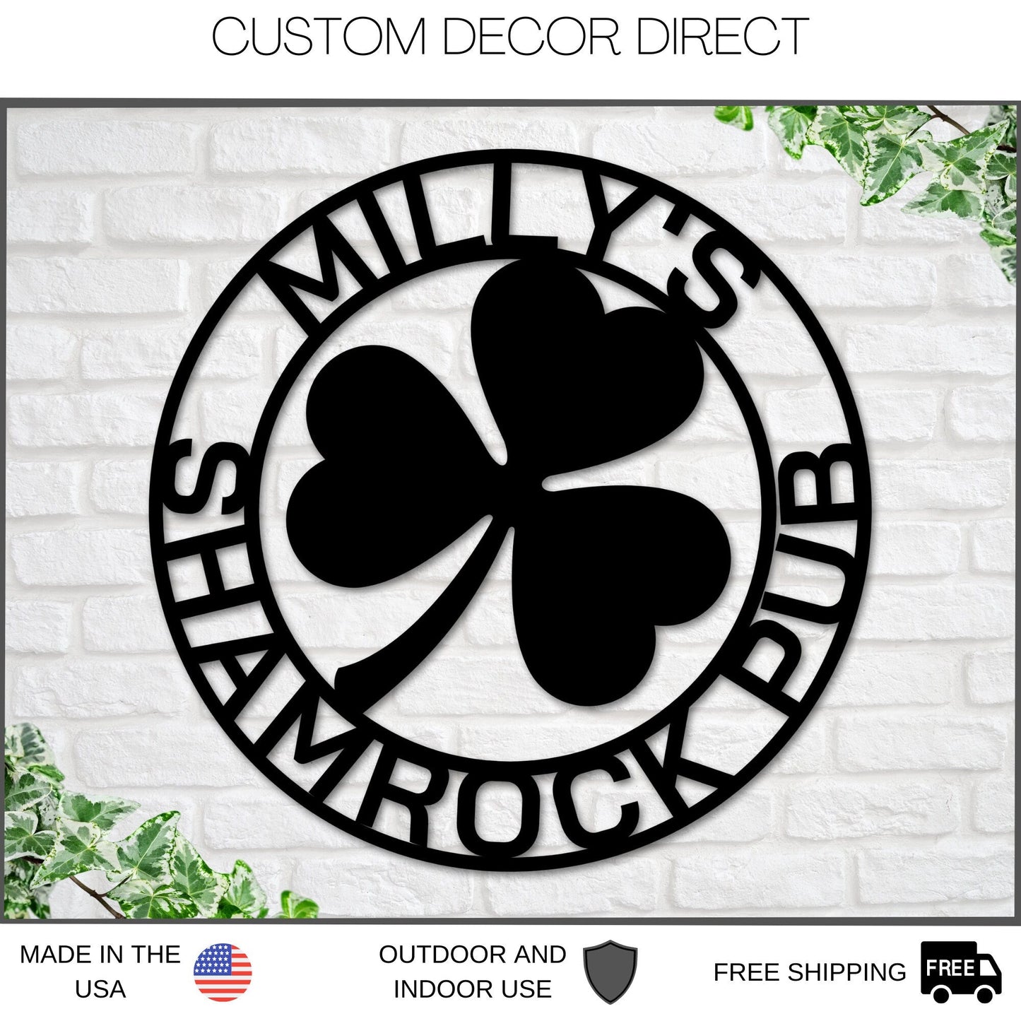 Irish Pub Sign, Personalized Irish Bar Sign, St. Patrick's Day Decor, Irish Sign, Bar Sign, Personalized Sign, Irish Bar Sign, Shamrocks