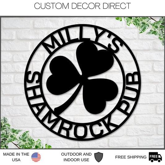 Irish Pub Sign, Personalized Irish Bar Sign, St. Patrick's Day Decor, Irish Sign, Bar Sign, Personalized Sign, Irish Bar Sign, Shamrocks