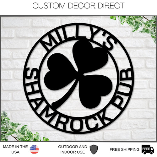 Irish Pub Sign, Personalized Irish Bar Sign, St. Patrick's Day Decor, Irish Sign, Bar Sign, Personalized Sign, Irish Bar Sign, Shamrocks