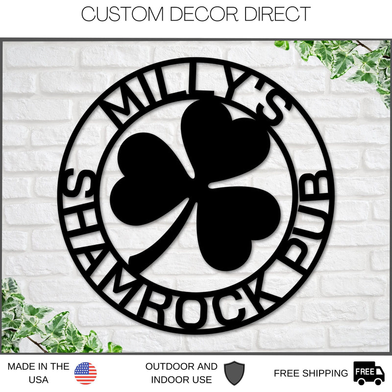Irish Pub Sign, Personalized Irish Bar Sign, St. Patrick's Day Decor, Irish Sign, Bar Sign, Personalized Sign, Irish Bar Sign, Shamrocks
