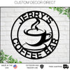 Café Sign, Coffee Cafe Sign, Custom Café, Coffee Lover, Metal Coffee Sign, Coffee Wall Art, Coffee Decor, Coffee Station Sign, Kitchen