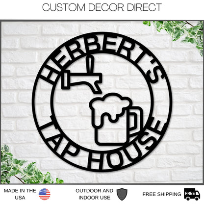 Personalized Beer Tap Sign, Personalized Bar Sign, Bar Signs, Personalized Signs, Bar Decor, Man Cave, Custom Gift, Father's Day Gift Custom
