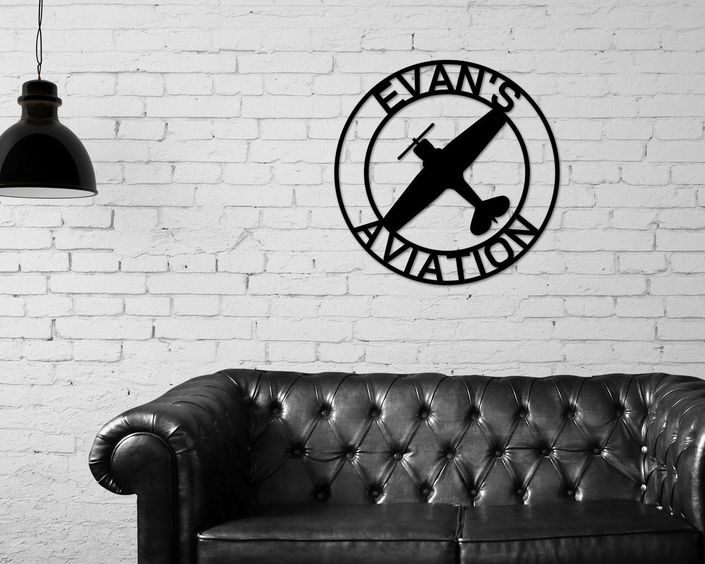 Airplane Hangar Sign, Personalized Pilot Name Sign, Custom Aviation Lover, Man Cave Sign, Airplane