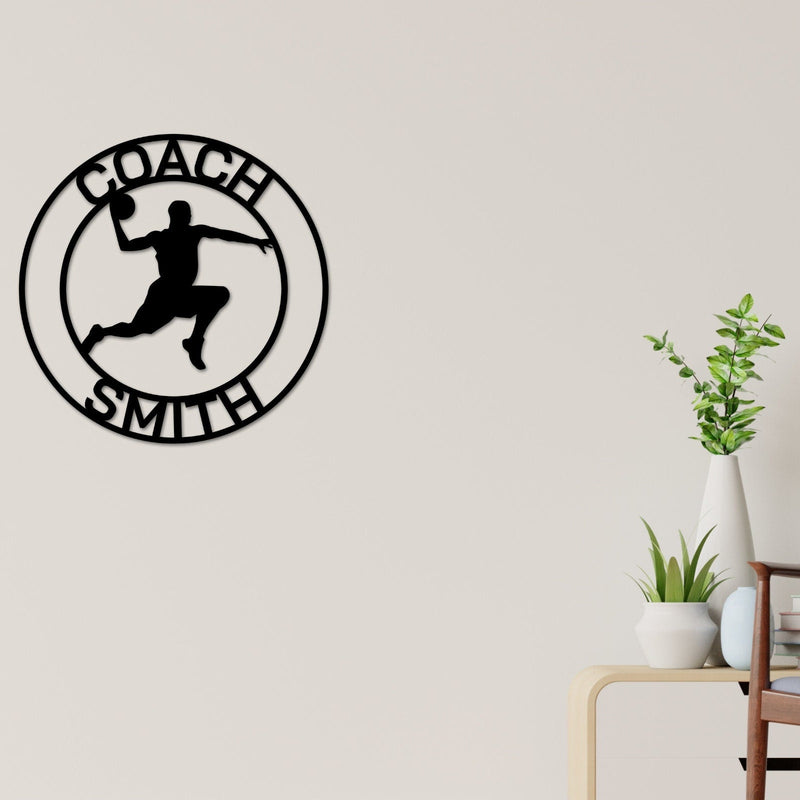 Personalized Basketball Sign, Basketball Gift for Boys, Personalized Basketball for boys room, Metal, Coach Sign, Sports Decor, Kids Gift