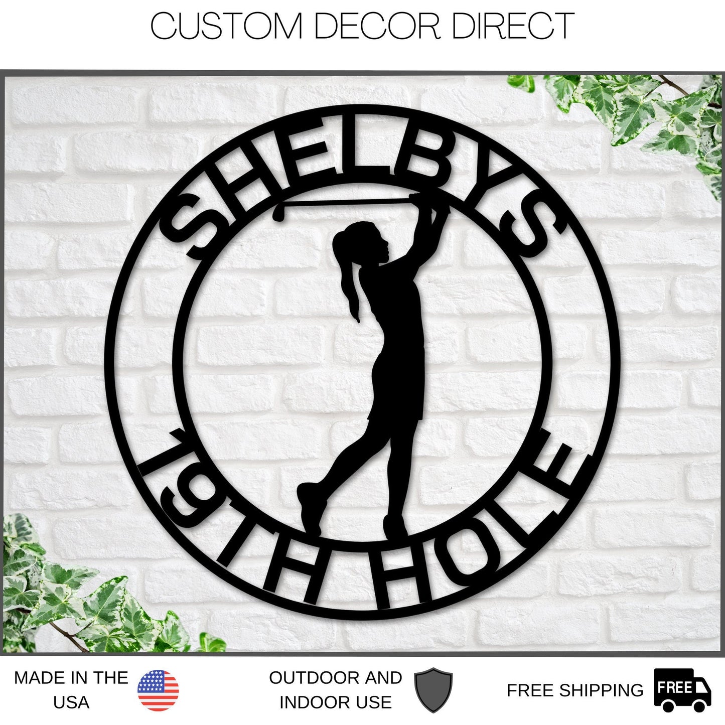 19th Hole Sign for her, Personalized Golf Sign, Personalized Golf Decor, Golf Wall Art, Metal Sign, Golf Sign, Gift for her, Golf Girl