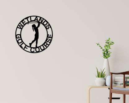 19th Hole Sign for her, Personalized Golf Sign, Personalized Golf Decor, Golf Wall Art, Metal Sign, Golf Sign, Gift for her, Golf Girl