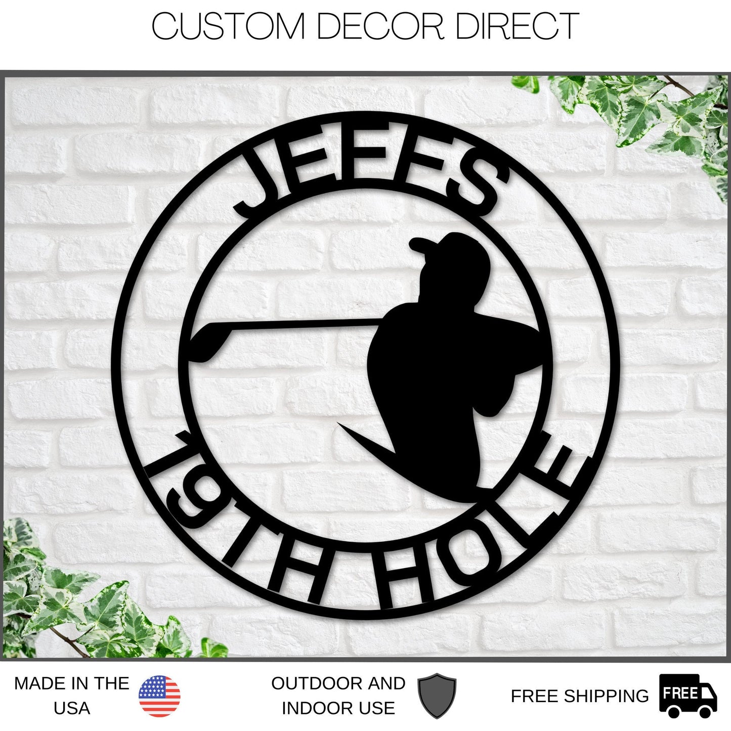 Golf Sign, 19th Hole Sign for her, Personalized Golf Sign, Personalized Golf Decor, Golf Wall Art, Metal Sign, Gift for Dad, Bar Sign, Golf