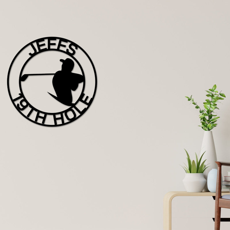 Golf Sign, 19th Hole Sign for her, Personalized Golf Sign, Personalized Golf Decor, Golf Wall Art, Metal Sign, Gift for Dad, Bar Sign, Golf