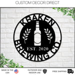Christmas Gift, Personalized Brewery Metal Sign, Gift For Him, Boyfriend Gift, Husband Gift, Metal Wall Art, Housewarming, Metal Wall Yorch