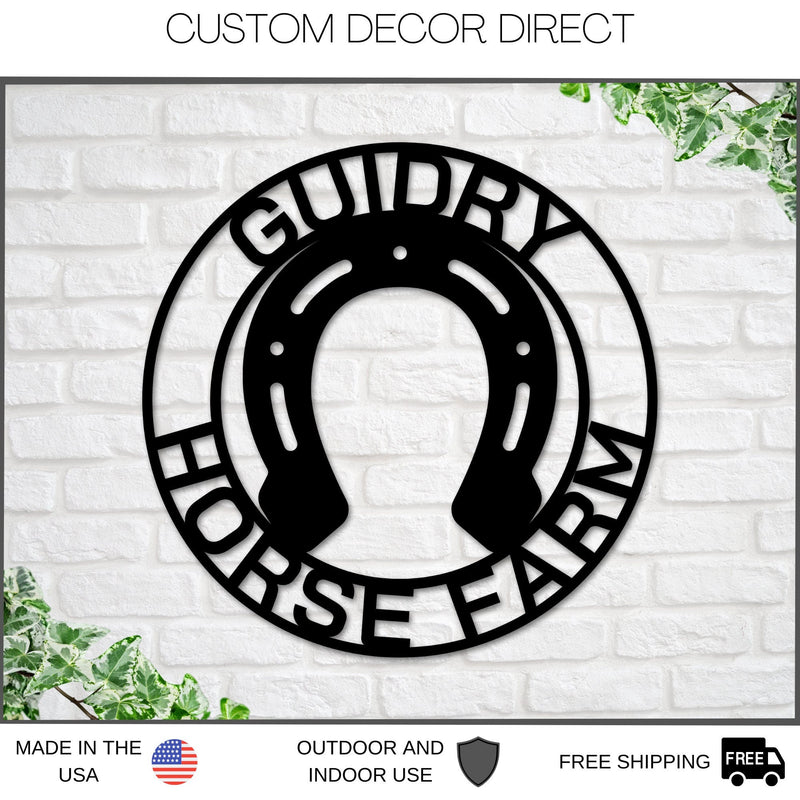 Horseshoe Custom sign, Steel Art, Barn sign, Custom metal sign, horseshoe metal art, horseshoe art, Country home sign, Farmhouse Decor, Sign