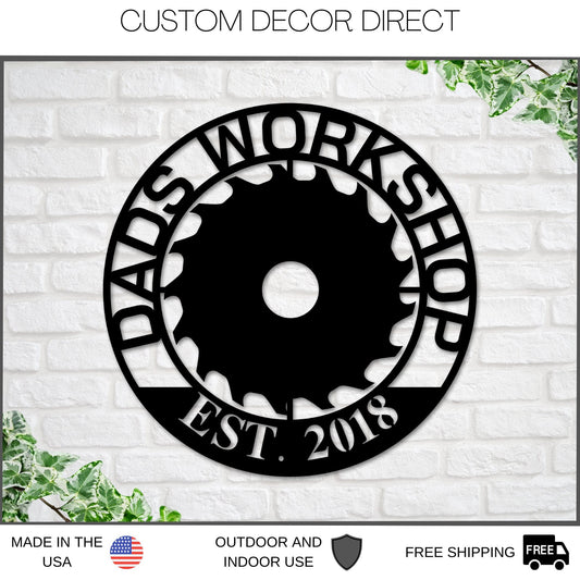 Workshop Sign, Customized shop Sign, Fathers day Gift, Personalized Garage, Workshop Sign, Dads garage shop Sign, Man Cave Gifts, Dads Shop