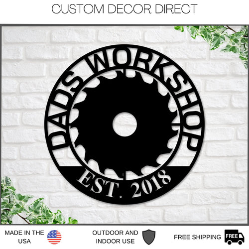 Workshop Sign, Customized shop Sign, Fathers day Gift, Personalized Garage, Workshop Sign, Dads garage shop Sign, Man Cave Gifts, Dads Shop