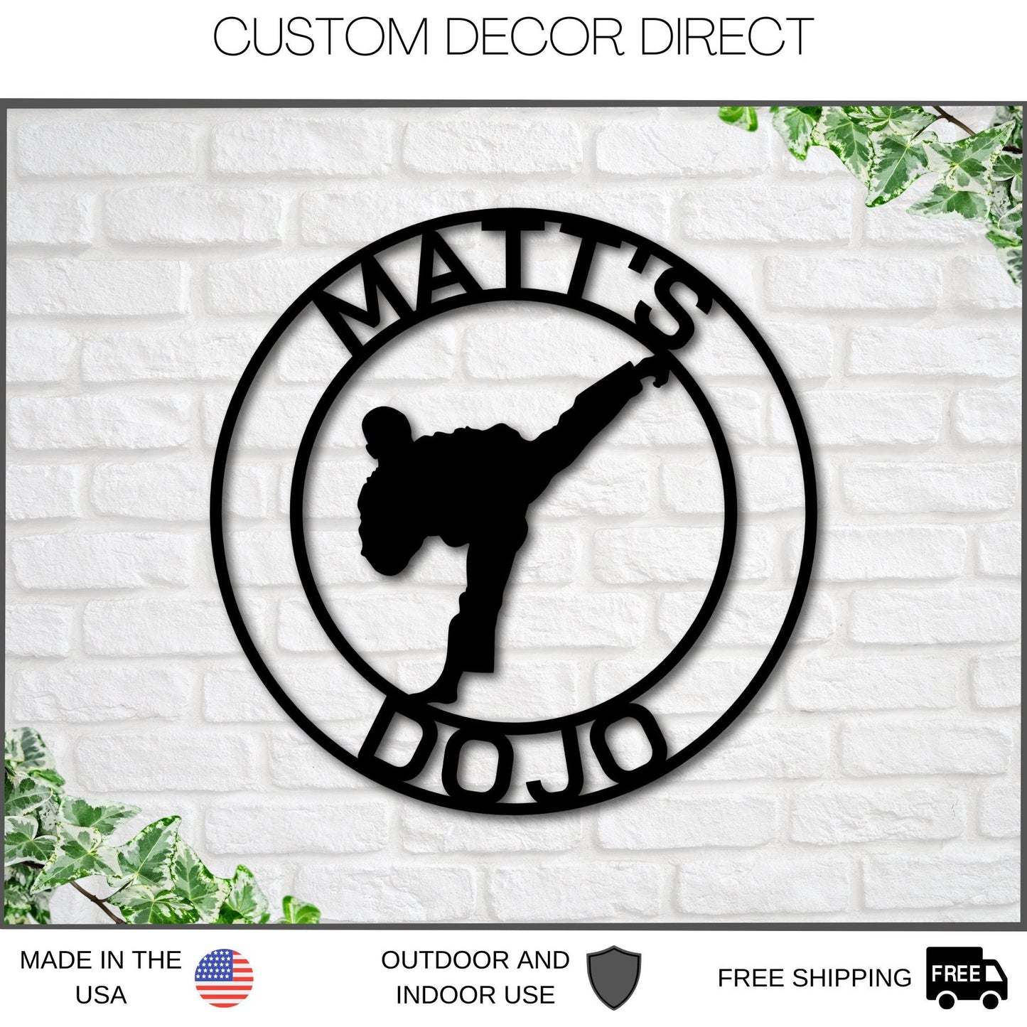 Martial Arts Sign, Karate Metal Sign, MMA Gym Sign, Brazilian Jiu-Jitsu, Judo, Karate Dojo Decor, Taekwondo Custom Sign