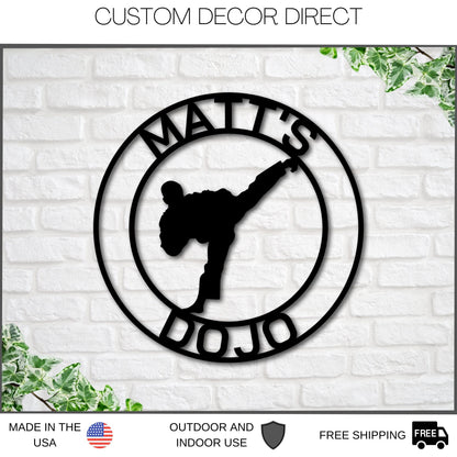 Martial Arts Sign, Karate Metal Sign, MMA Gym Sign, Brazilian Jiu-Jitsu, Judo, Karate Dojo Decor, Taekwondo Custom Sign