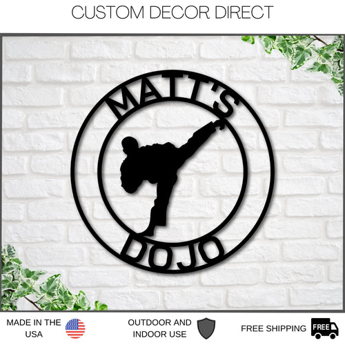 Martial Arts Sign, Karate Metal Sign, MMA Gym Sign, Brazilian Jiu-Jitsu, Judo, Karate Dojo Decor, Taekwondo Custom Sign
