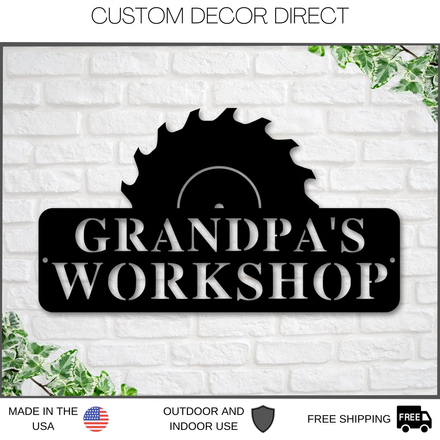 Paw Paws Workshop Sign, Crescent Wrench & Hammer art, Gift for Paw Paw, Woodworker Sign, Custom Workshop Sign, Paw Paw Gift, Workshop Sign