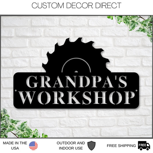 Paw Paws Workshop Sign, Crescent Wrench & Hammer art, Gift for Paw Paw, Woodworker Sign, Custom Workshop Sign, Paw Paw Gift, Workshop Sign