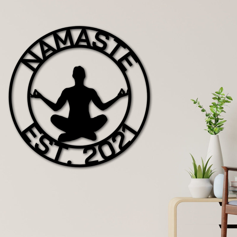 Custom Yoga Metal Sign, Personalized Yoga Sign, Yoga Studio Decor, Gift for Yogi, Yoga Room Name Sign, Mothers Day Gift, Gift for Her