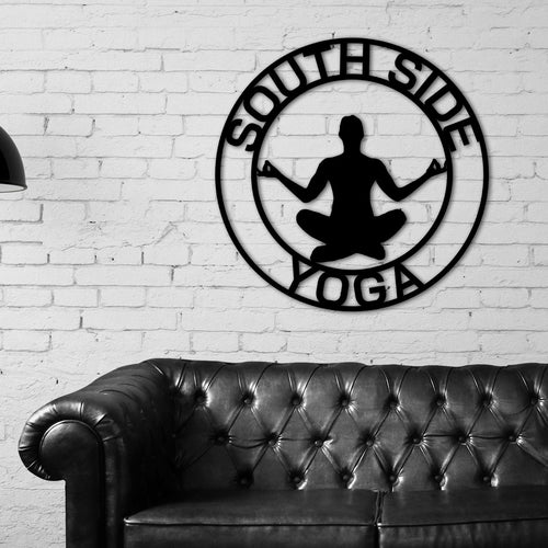 Custom Yoga Metal Sign, Personalized Yoga Sign, Yoga Studio Decor, Gift for Yogi, Yoga Room Name Sign, Mothers Day Gift, Gift for Her