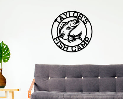 Personalized Fishing Sign, Custom Fishing Sign, Personalized Fish Sign, Custom Sign, Fish Camp Sign, Gift For Dad, Husband, Fish Wall Art