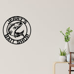 Fish Art, Fish Metal Name Sign, Fishing Gifts for Men, Fish Sign, Custom Fishing, Fisherman Gift Personalized Dad, Bass Fishing Monogram