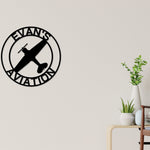 Airplane Hangar Sign, Personalized Pilot Name Sign, Custom Aviation Lover, Man Cave Sign, Airplane