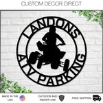 Four Wheeler Parking Sign, Four Wheeler Sign, ATV Sign, ATV Parking Sign, ATV Driver Gift, Four Wheeler Decor, Metal Sign, Personalized