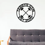 Personalized Gym Sign, Gym Name Sign, Home Gym Sign, Cross Fit Sign, Custom Weight Name Sign, Metal Wall Art, Barbell Sign, Outdoor Gym Sign