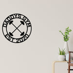Personalized Gym Sign, Gym Name Sign, Home Gym Sign, Cross Fit Sign, Custom Weight Name Sign, Metal Wall Art, Barbell Sign, Outdoor Gym Sign