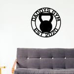 Personalized Gym Sign, Custom Weight Name Sign, Metal Wall Art, Barbell Sign, Outdoor Gym Sign