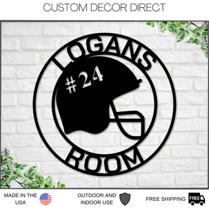 Personalized Metal Football Sign, Football Gift for Boys, Personalized Football for boys room, Metal Football Helmet Sign, Coach Sign, Sport