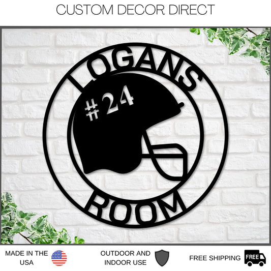 Personalized Metal Football Sign, Football Gift for Boys, Personalized Football for boys room, Metal Football Helmet Sign, Coach Sign, Sport