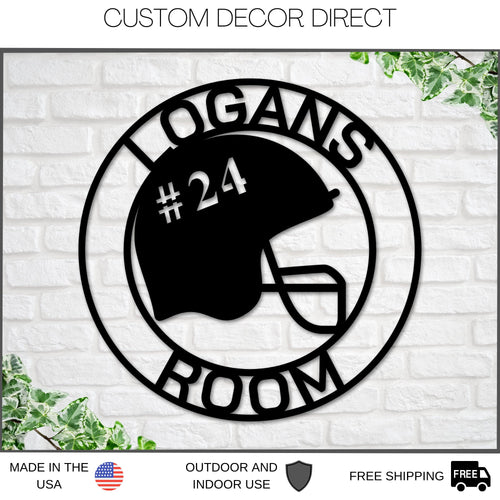 Personalized Metal Football Sign, Football Gift for Boys, Personalized Football for boys room, Metal Football Helmet Sign, Coach Sign, Sport