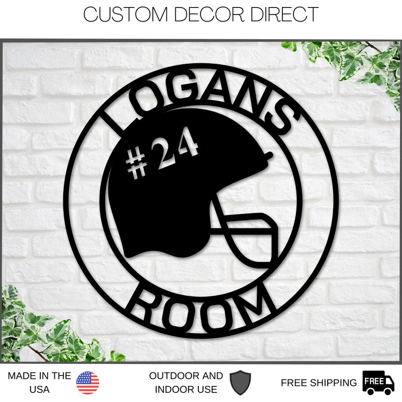 Personalized Metal Football Sign, Football Gift for Boys, Personalized Football for boys room, Metal Football Helmet Sign, Coach Sign, Sport