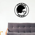 Personalized Steel Metal Football Helmet & Number Sign, Football Gift for Boys, Personalized Football for boys room, Sign, Coach Sign