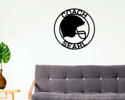 Personalized Metal Football Sign, Football Gift for Boys, Personalized Football for boys room, Metal Football Helmet Sign, Coach Sign, Sport
