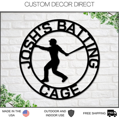 Baseball Sign, Baseball Gift for Boys, Personalized Baseball for boys room, Metal Baseball Sign, Coach Sign, Sports Decor, Batting Cage Sign