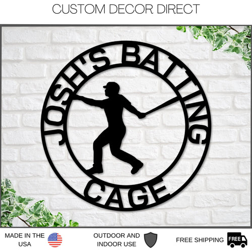 Baseball Sign, Baseball Gift for Boys, Personalized Baseball for boys room, Metal Baseball Sign, Coach Sign, Sports Decor, Batting Cage Sign