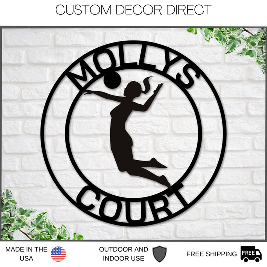 Girly Signs Personalized Volleyball Sign, Girls Volleyball Gift, Volleyball Coach Sign, Sports Decor for Gym, Bedroom