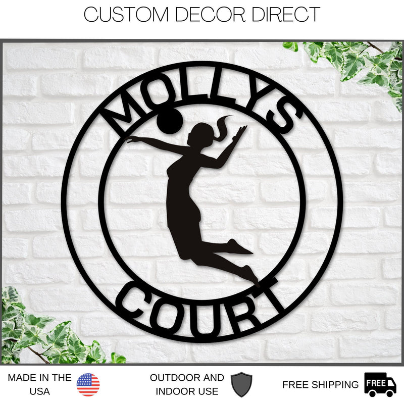 Girly Signs Personalized Volleyball Sign, Girls Volleyball Gift, Volleyball Coach Sign, Sports Decor for Gym, Bedroom