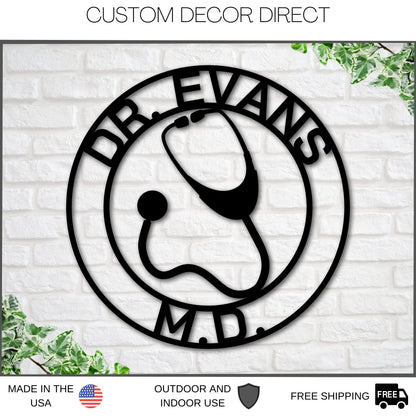 Personalized Doctor Sign, Custom Doctor Metal Sign, Doctor's Office Decor, Personalized Nurse Sign, Doctor Gift, Nurse Gift, Med Student