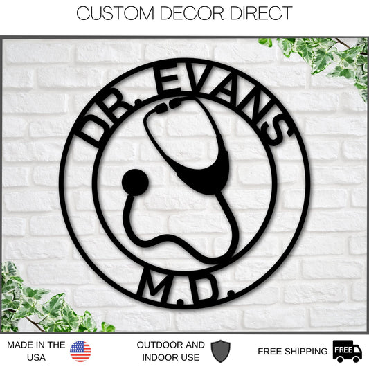 Personalized Doctor Sign, Custom Doctor Metal Sign, Doctor's Office Decor, Personalized Nurse Sign, Doctor Gift, Nurse Gift, Med Student