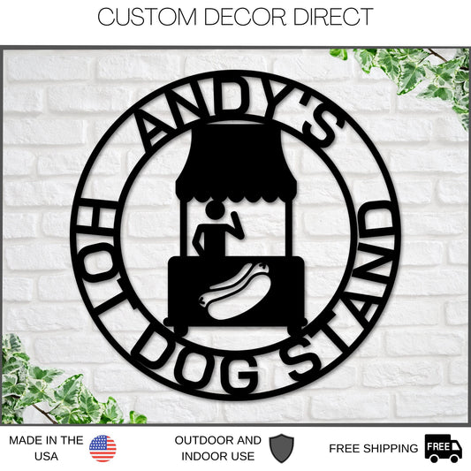 Hot Dog Stand Sign, Personalized Hot Dog Shop Sign, Hot Dog Stand Decor, Custom Hot Dog Business Sign